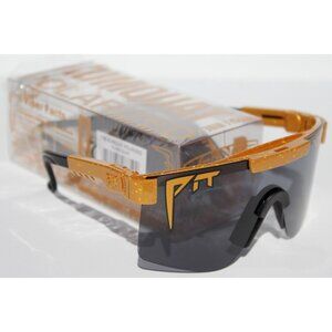 PIT VIPER The Kumquat POLARIZED Sunglasses Single Wide Gold/Gray NEW